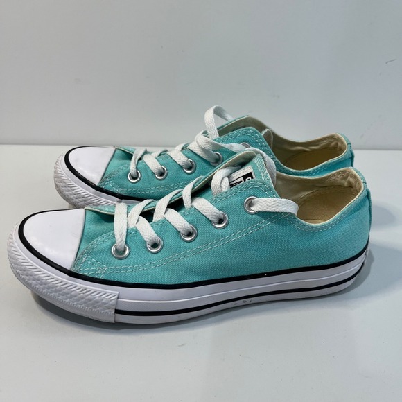 Converse All Star Low Top Teal Canvas Sneakers Womens Size 6 Casual Streetwear - Picture 3 of 7